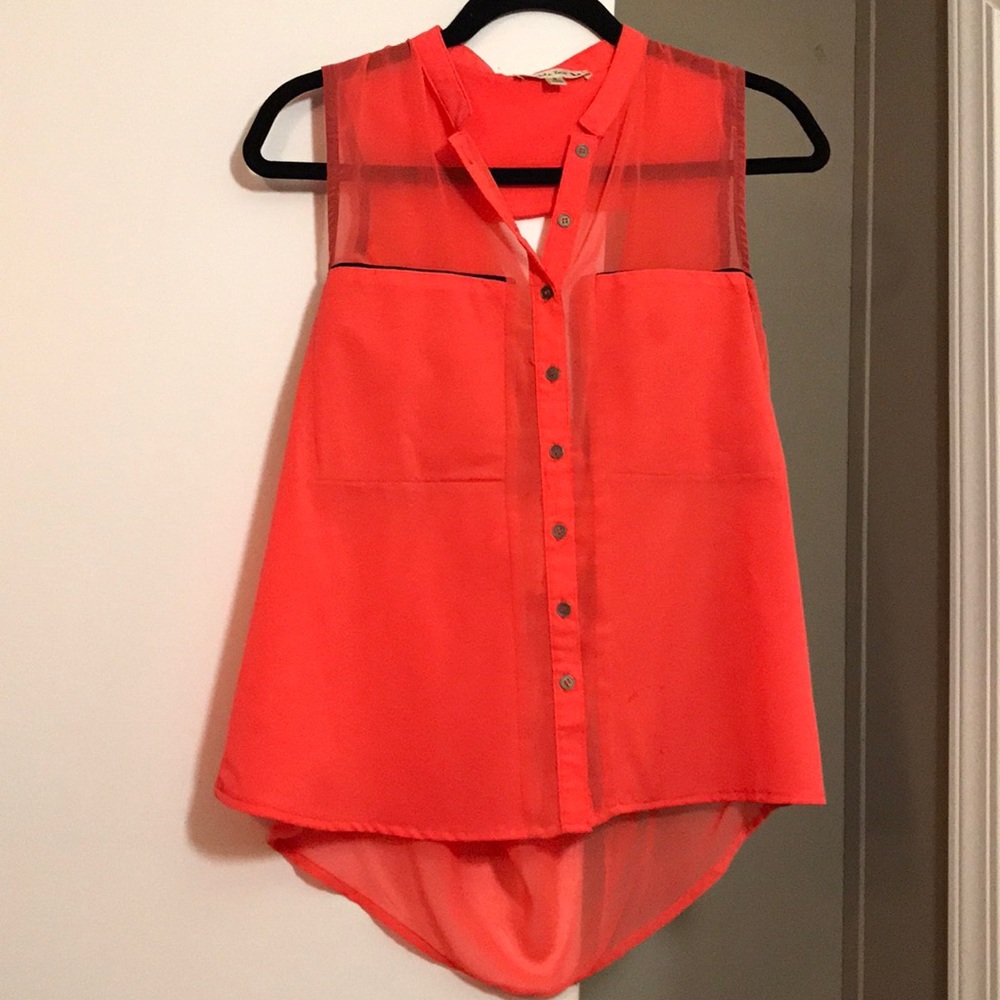 Orange and navy blue shirt
